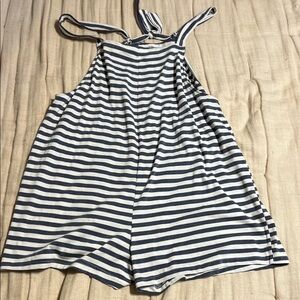 Maternity Striped Sleeveless Jumpsuit